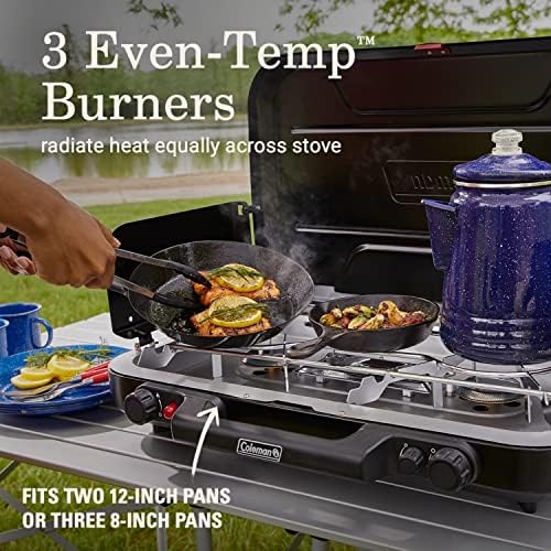 Coleman Classic 3-Burner Propane Camping Stove with InstaStart Ignition, Portable Cooktop with 3 Adjustable Burners & 28,000 BTUs of Power for Camping, Tailgating, Grilling, Hunting & More - Image 3