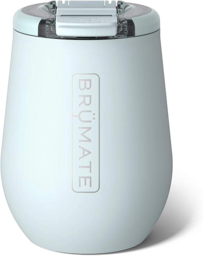 BrüMate Uncork'd 14oz 100% Leakproof Insulated Wine Tumbler | Locking Lid | Insulated Stainless Steel Wine Glass | Perfect For Travel & Outdoors | BPA-Free (Blue Agave) by Br%C3%BCMate