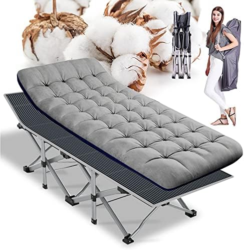 ABORON Camping Cot for Adults, 28 in Wide Folding Bed with Mattress by ABORON