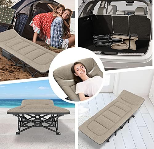 ATORPOK Folding Camping Cot for Adults with Cushion and Pillow - Image 6