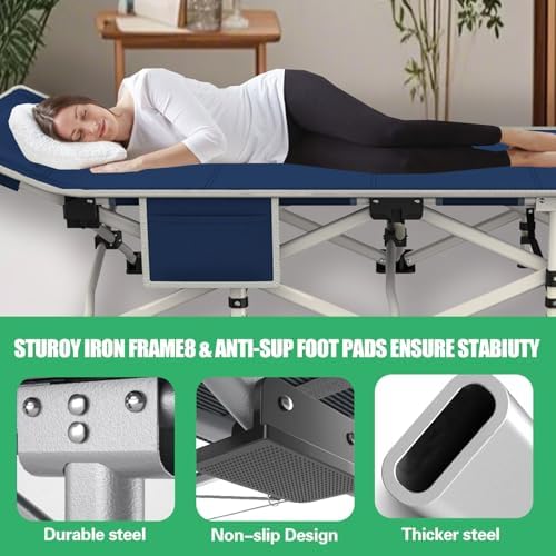 2 Pack Camping Cot for Adults, Cots for Sleeping, Camping Bed - Image 3