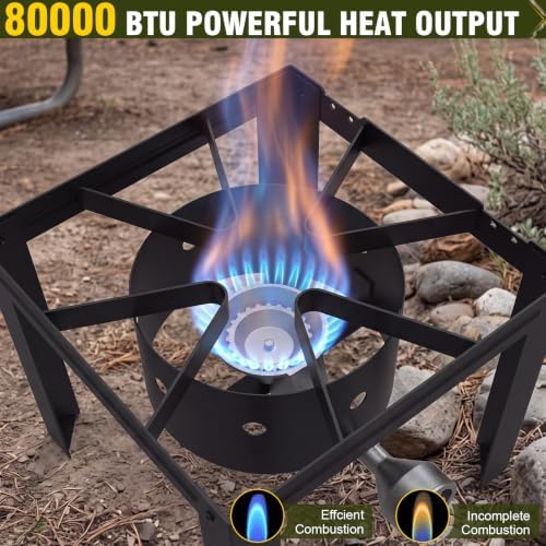 Bestfire 80,000BTU Propane Burner Gas Stove for Outdoor Cooking, Turkey Frying Burners for Camping,Crawfish Boil - Image 3