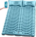 Double Camping Sleeping pad with Pillow & Built-in Foot Pump by Pretyw