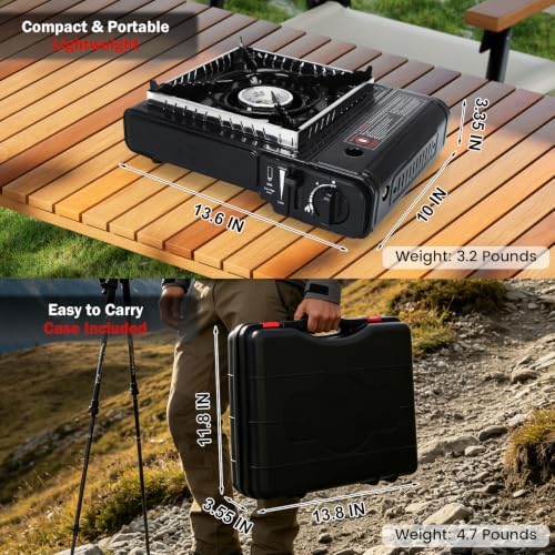 Dual Fuel Camping Stove,Portable Butane or Propane Single Burner Camp Stove - Image 5
