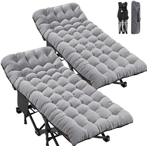 ABORON XXL Folding Camping Cot for Adults, 32 in Wide with Mattress, 900 lb by ABORON