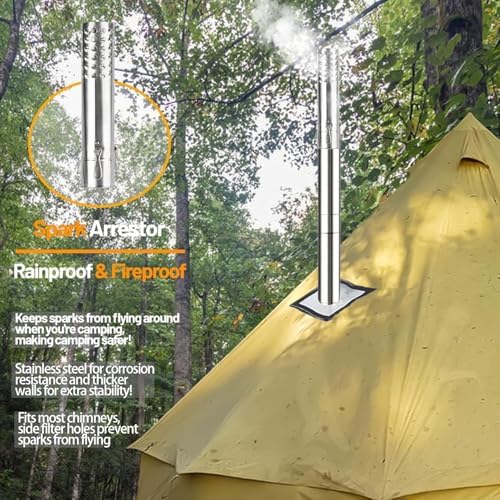 Tent Stove AVOFOREST Wood Stove with Tall Feet,Portable Hot Tent Stove with 6 Stainless Chimney Pipes for Outdoor & Cooking, Ice Fishing, Hunting - Image 5