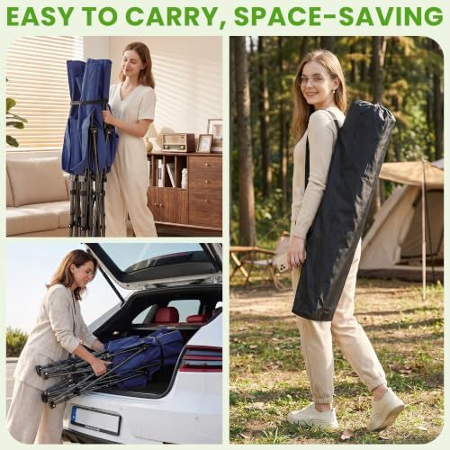 Camping Cot, Folding Camp Cot for Adults, Portable Outdoor Cot with Carry Bag & Mattress,Compact Bed for Travel,Guest,Home Office Nap - Image 7