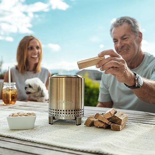 Solo Stove Mesa, 5.1 Inch Tabletop Fire Pit with Stand - Smokeless, Stainless Steel Fire Pit for Camping, Outdoor & Patio- Wood Burning or Pellet Fueled Portable Bonfire, 1.4lbs, Stainless Steel - Image 5
