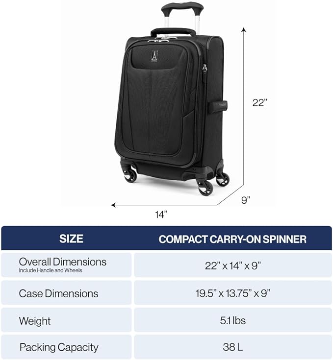 Travelpro Maxlite 5 Softside Expandable Carry on Luggage - Image 6