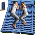Yuzonc Double Camping Sleeping Pad with Built-in Foot Pump and Pillows – Ultralight Inflatable Sleeping Mat for 2 Person, Compact Air Mattress for Backpacking Hiking Tent Camping, Portable Outdoor by Yuzonc