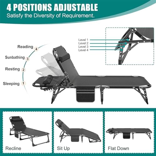 DoCred Folding Camping Cot with Mattress, 2 Pack Heavy Duty Folding Cot - Image 2