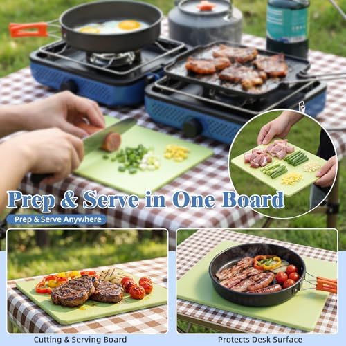 Hisencn Camping Stove 2 Burner Foldable Propane Camping Stove with Cookware - Image 4