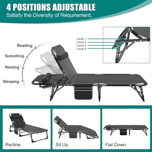 DoCred Folding Camping Cot with Mattress, 2 Pack Heavy Duty Folding Cot - Image 2