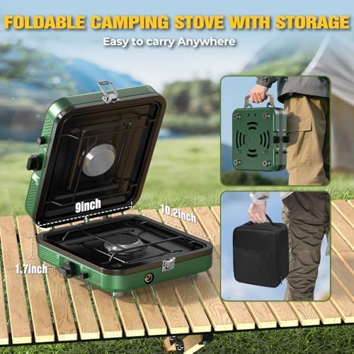 2 Burner Camping Stove,Portable Propane Camp Stove,Folding Gas Stove - Image 4
