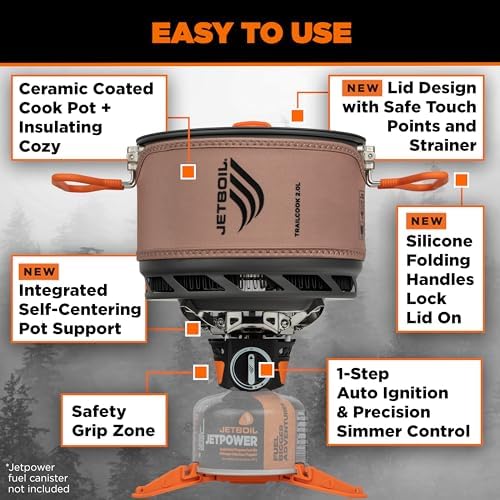 Jetboil TrailCook 2.0L Camping and Backpacking Stove Cooking System with Adjustable Heat Control, New for 2026, Tan - Image 5