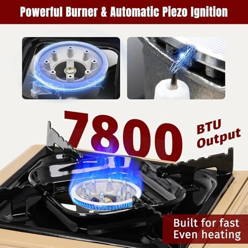 SHINESTAR 7800 BTUs Portable Butane or Propane Camping Stove, Wind Guard - Image 4