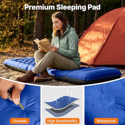 OGERY Sleeping Pad, Ultralight Inflating Camping Pad with 6" Extra-Thick - Image 5