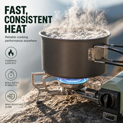 Portable Butane Gas Stove for Camping, Outdoor, and Indoor Cooking, Compact Lightweight Single Burner with Carrying Bag for Travel – by Altena - Image 3