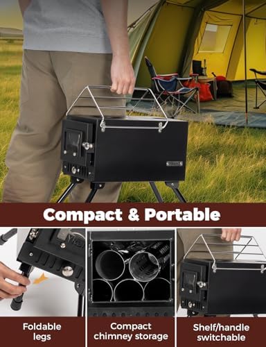 Upgraded Tent Stove, Portable Wood Burning Stove for Outdoor Camping - Image 4