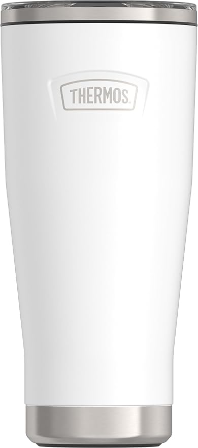 THERMOS ICON SERIES, Stainless Steel Tumbler with Slide Lock, 18 Ounce, White by Thermos