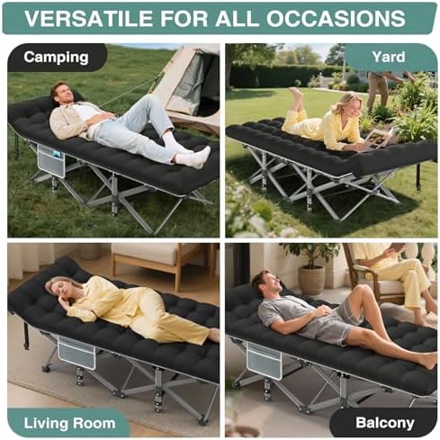ZENPETIO Folding Camping Cot for Adults, 28" Heavy-Duty Portable Cots Bed - Image 6