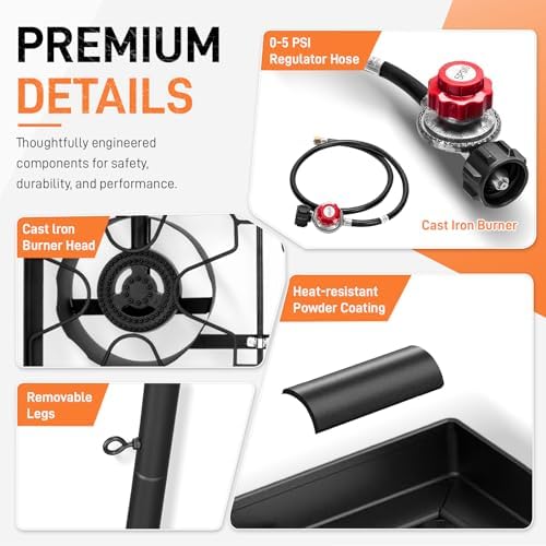 Outvita 4 Burner Propane Gas Stove for Outdoor Cooking, 300,000 BTU - Image 6