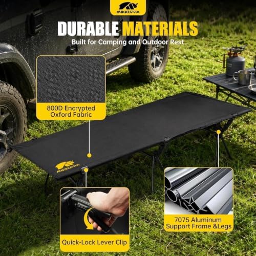 MIKKUPPA Backpacking Camping Cot for Adults, Heavy-Duty Portable Cot Bed - Image 4