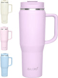 EALGRO 40 oz Tumbler with Handle, Insulated Tumblers with Lid and Straw, Large Metal Sports Water Bottle Jug, Thermal Stainless Steel Travel Coffee Mug Cup, Lavender by EALGRO