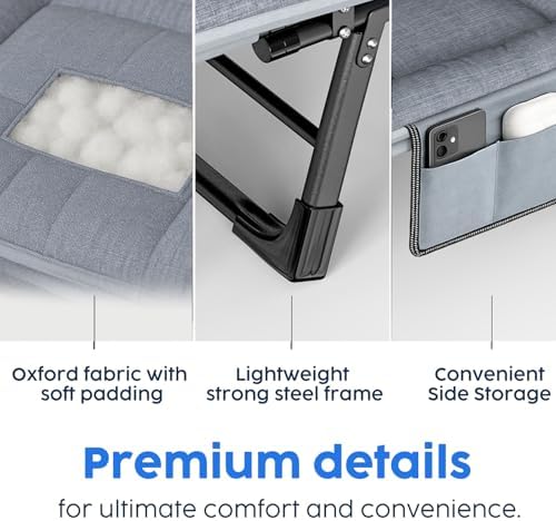 Adjustable Folding Camping Cot with Mattress(L''70in) - Image 6