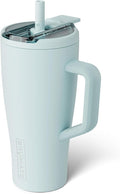BrüMate Era Flip 30oz Tumbler with 100% Leakproof Covered Straw Lid | Hygienic Covered Straw | Insulated Stainless Steel Water Bottle with Handle | Cup Holder Friendly | BPA-Free (Blue Agave) by Br%C3%BCMate