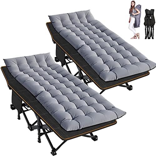 ABORON Camping Cot for Adults, 28 in Wide Folding Bed with Mattress by ABORON