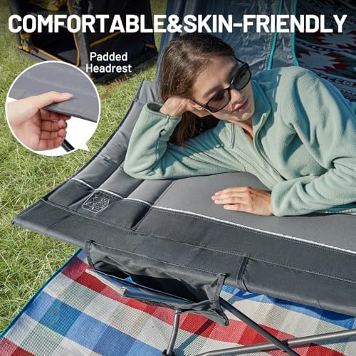 TIMBER RIDGE 31.8" W Extra Wide Heavy Duty Camping Cot for Adult, XL Cots - Image 5