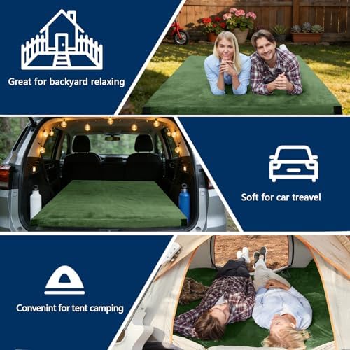 CYMULA Memory Foam Camping Mattress Pad, CertiPUR-US Sleeping Mat, Portable Roll Up Mattress for Adults, Camping Bed Pads for Sleepover, Car Bed with Travel Bag - Image 3