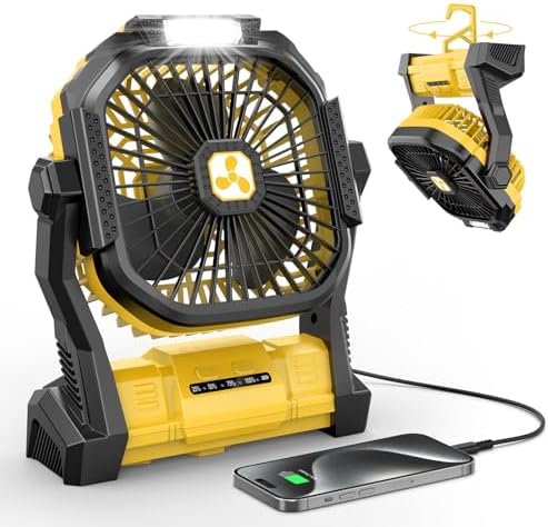 Portable Fan Rechargeable 20000mAh Cordless Battery Powered Camping Fan by OnlyNewforYourLife