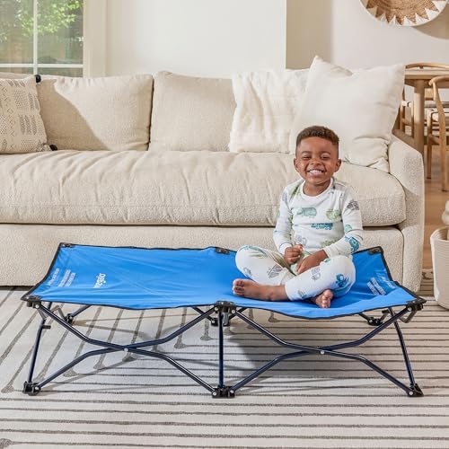 Regalo My Cot® Portable Toddler Bed, Foldable Kids Travel Bed & Camping Cot, Lightweight Sleeping Cot for Toddlers, Indoor/Outdoor, 46.5” x 24.5” x 9”, Royal Blue - Image 3