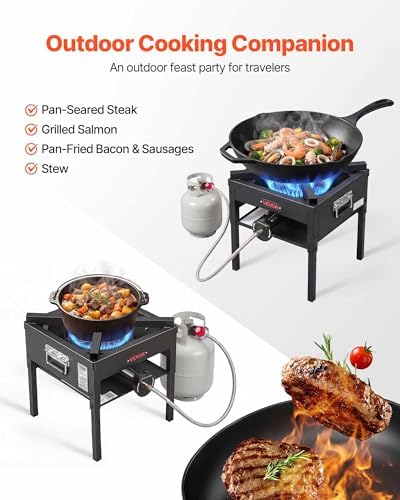 VEVOR 1 Burner Outdoor Propane Gas Stove, Propane LPG Gas Camping Stove, - Image 2