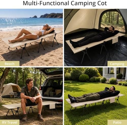 Anbte Height Adjustable Camping Cot, 400 lb Capacity, Portable for 1 Person - Image 5