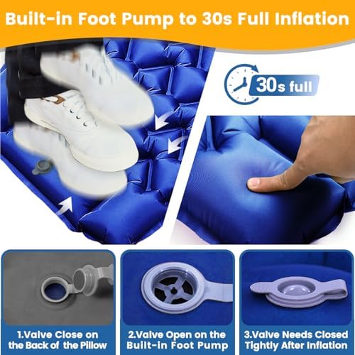 4-Inch Camping Sleeping Pad with Foot Pump and Pillow - Image 3