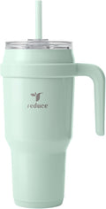 REDUCE Cold1 40 oz Tumbler with Handle - Vacuum Insulated Stainless Steel Water Bottle for Home, Office or Car, Reusable Mug with Straw or Leakproof Flip Lid, Keeps Drinks Cold All Day-Gloss Sea Glass by Reduce