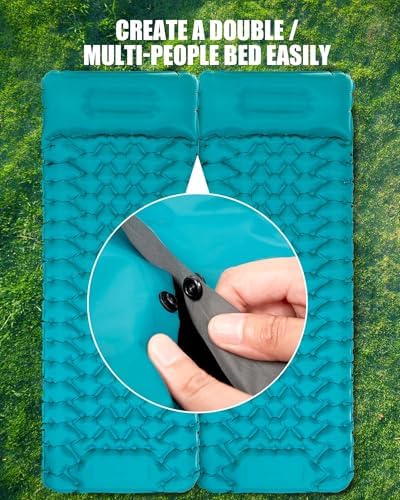 AKSOUL Camping Sleeping Pad with Pillow: Extra Thick 3.9 inch Ultralight Self Inflating Air Mat, Compact Lightweight Insulated Inflatable Sleep Mattress for Backpacking, Camp, Hiking, Tent - Image 4