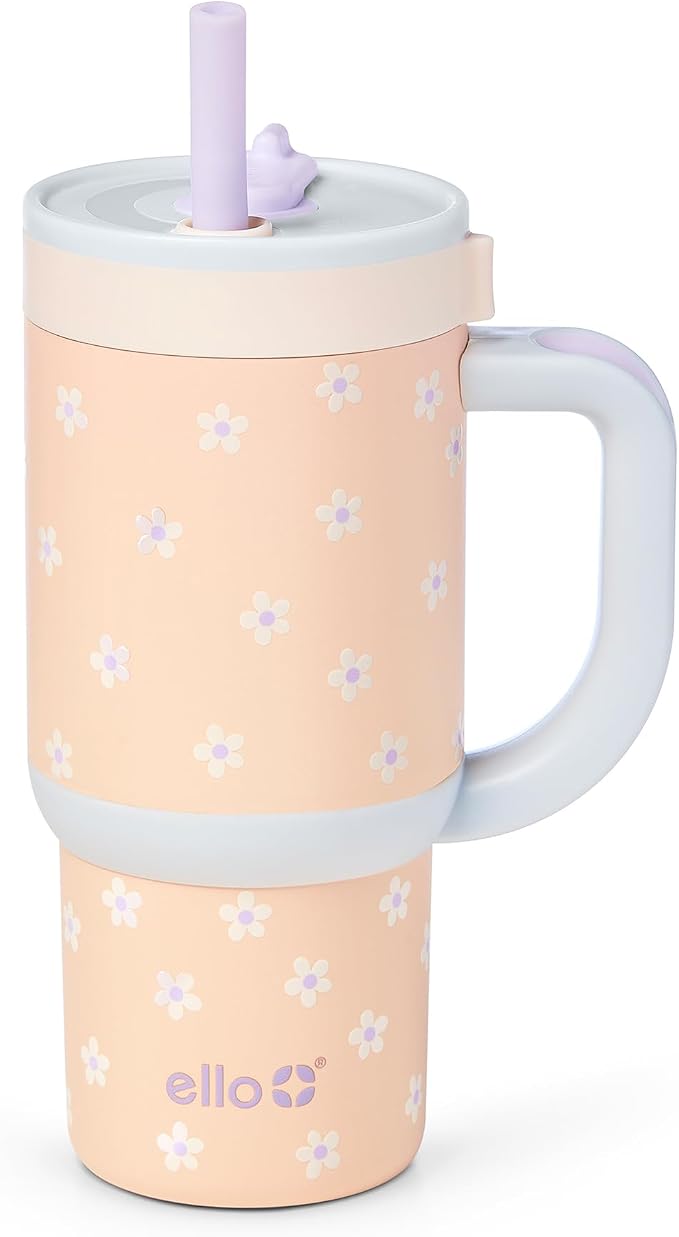Ello Oasis 14oz Stainless Steel Tumbler - Orange Daisies by Ello