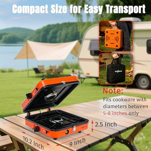 SHINESTAR 2 Burner Camping Stove, 17000 BTU Portable Propane Camp Stove - Image 2