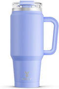 Meoky 32 oz Tumbler with Handle, Insulated Tumbler with Lid and Straw, Stainless Steel Travel Mug, Keeps Cold for 24 Hours, 100% Leak Proof, Fits in Car Cup Holder (Lilac) by MEOKY