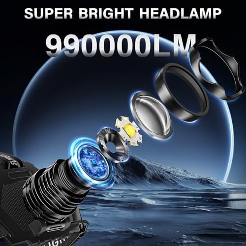 AKNEAR Rechargeable LED Headlamp 99000 High lumens Super Bright(2 Pack) - Image 2