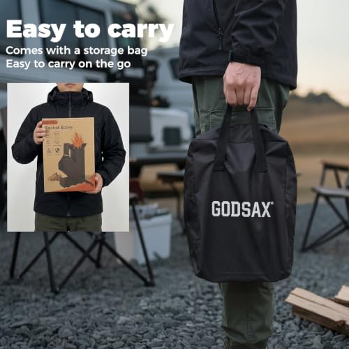 Rocket Stove Portable Wood-Burning Camping Stove with Storage Bag - Image 5