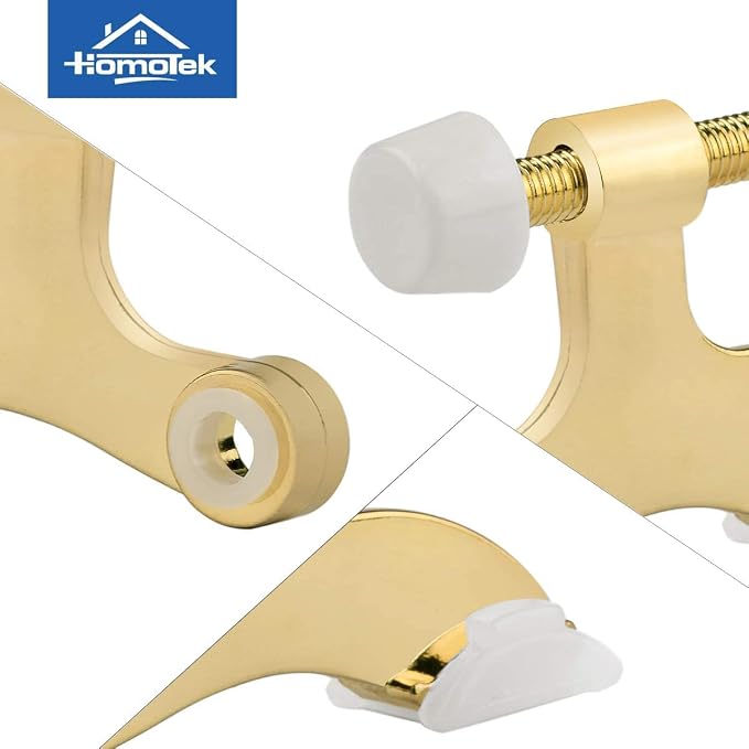 HOMOTEK 24 Pack Hinge Pin Bright Brass Door Stopper, Adjustable Deluxe Heavy - Image 5