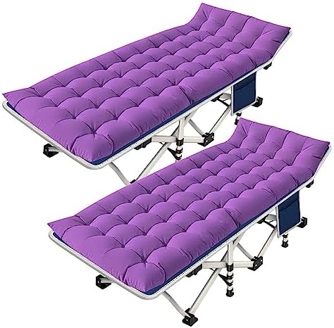 2 Pack Camping Cot with Mattress, Sleeping Cots for Adults by NESDCC