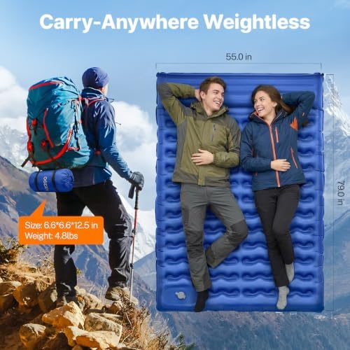 OGERY Sleeping Pad, Ultralight Inflating Camping Pad with 6" Extra-Thick - Image 4