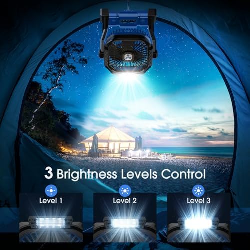 Portable Fan Rechargeable 20000mAh Cordless Battery Powered Camping Fan - Image 4