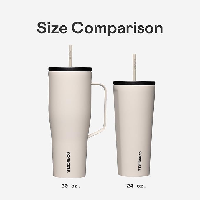Corkcicle Cold Cup Insulated Tumbler with Straw - Keeps Drinks Cold for 12 Hours - Triple-Insulated Stainless Steel - Leak-Resistant Lid - Summer Drinkware Gift - 24 oz - Ceramic Slate - Image 7